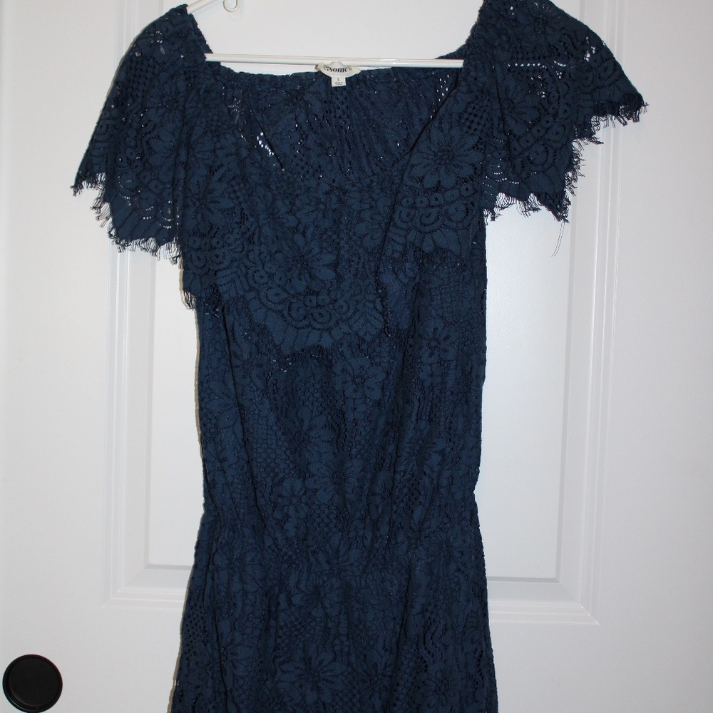 Eesome Lace Off Shoulder Romper